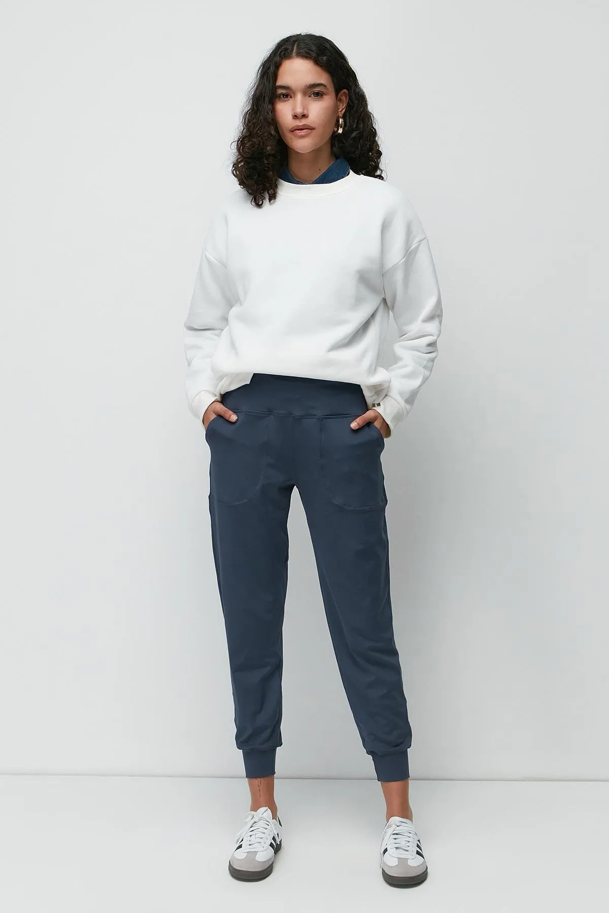 C&City  Jogginghose mit hohem Bund und Bündchen am Bein, 811 Indigo