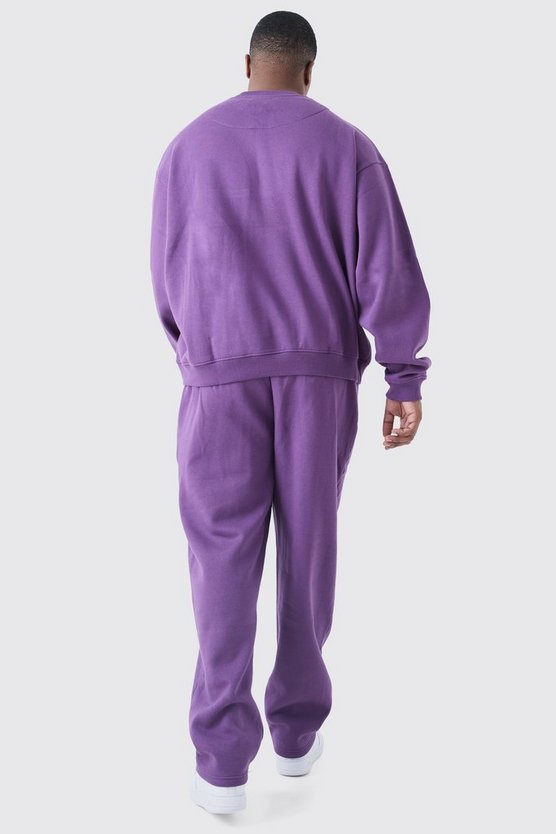 Plus kastiger Oversize Sweatshirt-Trainingsanzug