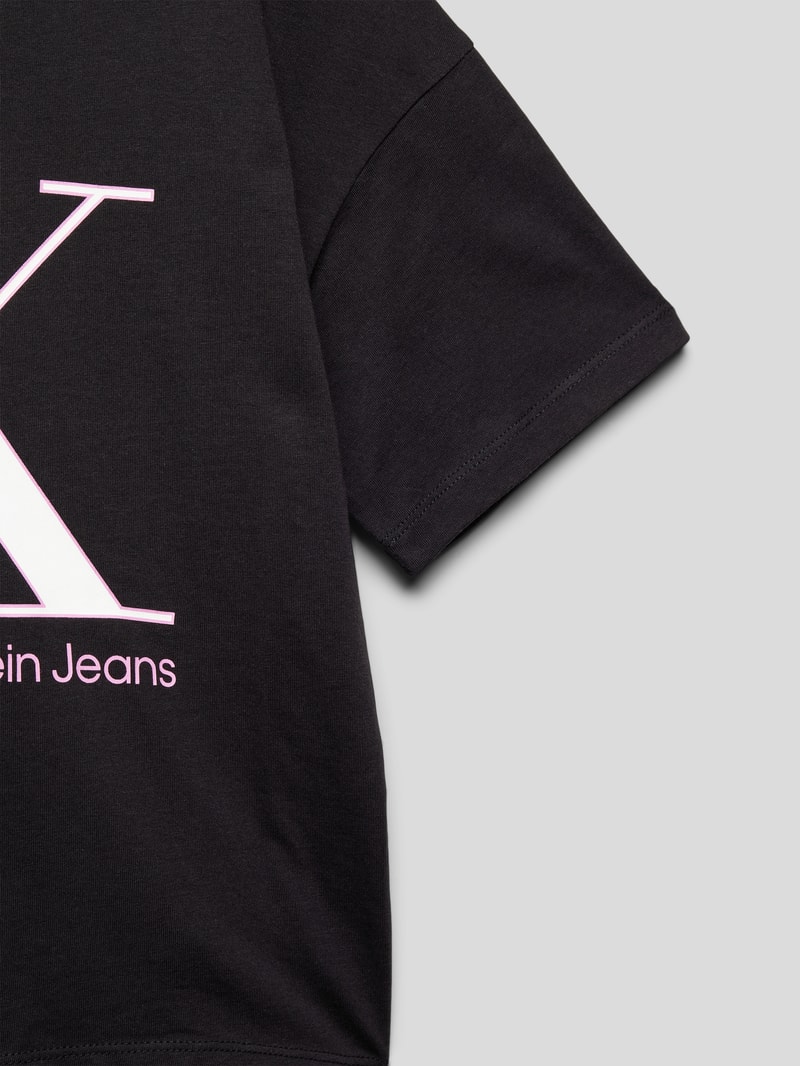 T-Shirt mit Label-Print Modell 'REVEAL' in black