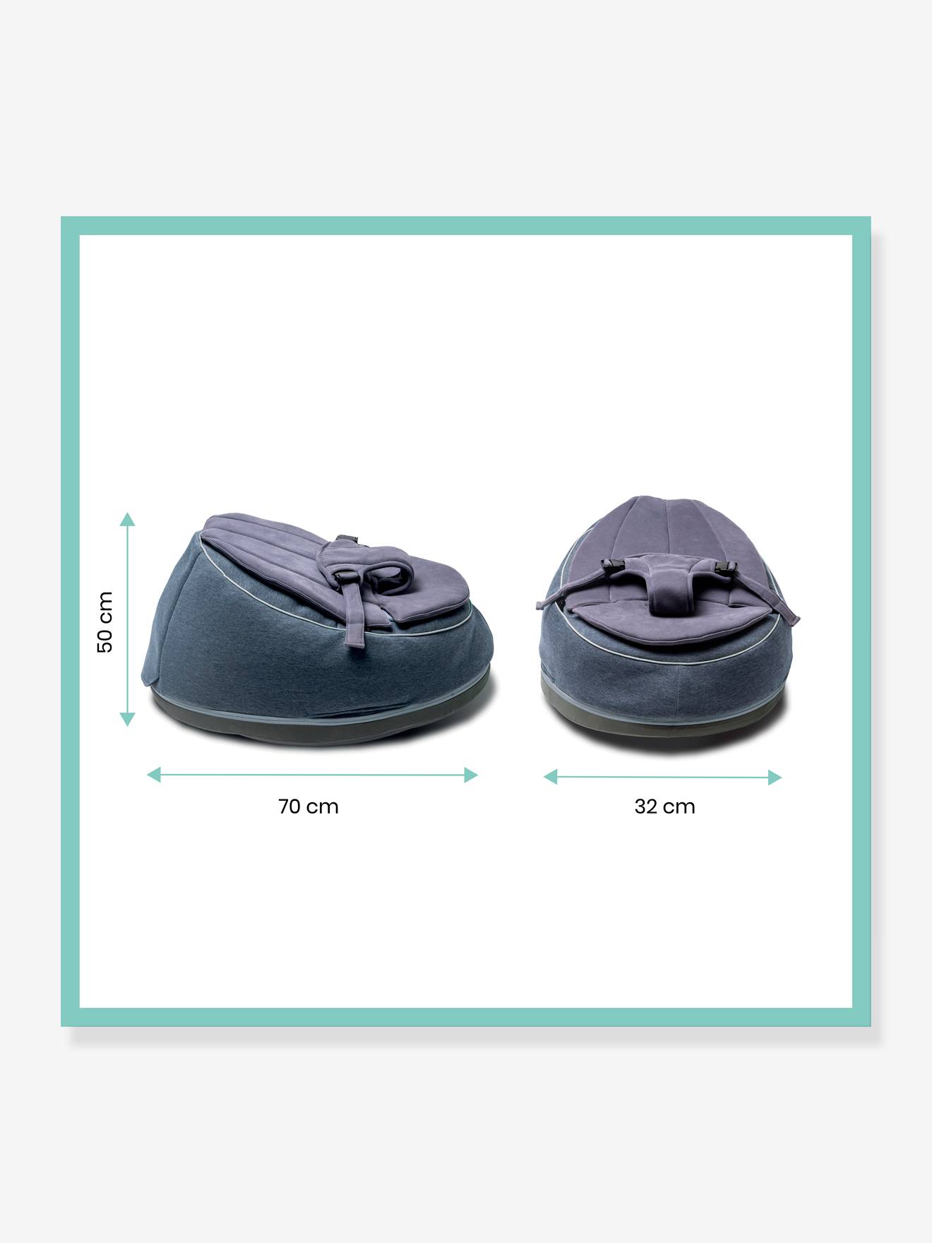 Transat et pouf Doomoo Seat’n Swing BABYMOOV avec balancelle intégrée anthracite