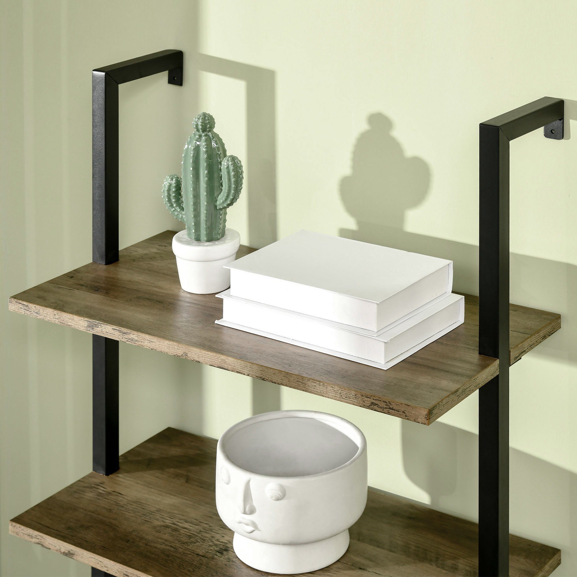 HOMCOM Leiterregal im Industrie-Design 5 Regale 60 cm x 30 cm x 184,5 cm Metall