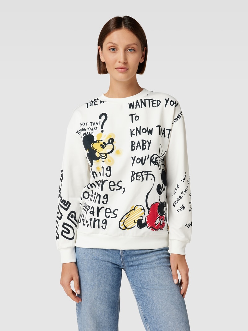 Sweatshirt mit Allover-Prints Modell 'Mickey' in weiß