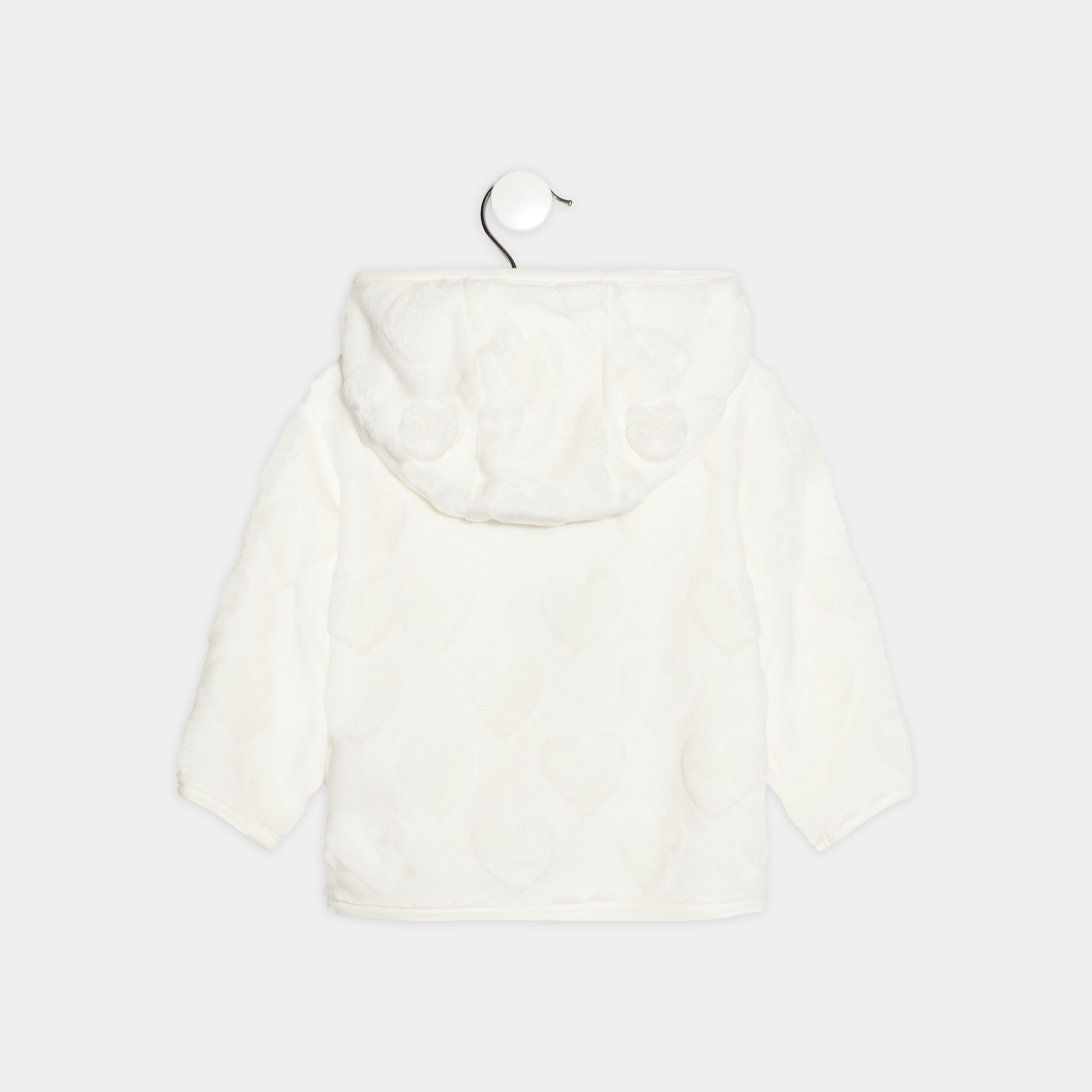 Gilet zippé à capuche ivoire bébé fille | La Halle