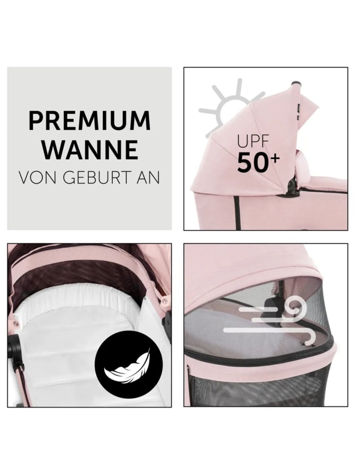 Hauck Kombi-Kinderwagen Vision X Duoset Silver (Sportwagen in rosa,silber günstig kaufen onesize