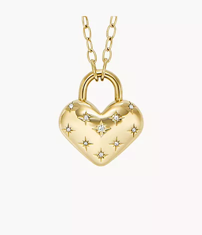 Fossil Kette Sadie All My Love Anhänger Heart Edelstahl goldfarben