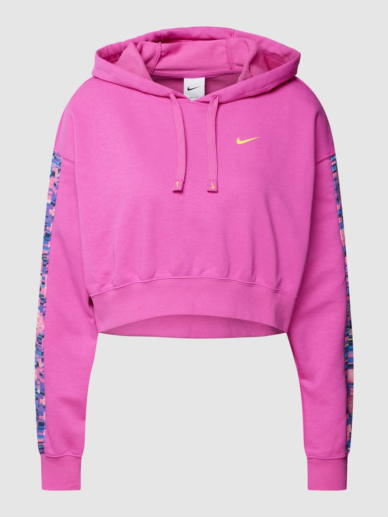 Cropped Hoodie mit Logo-Details in pink
