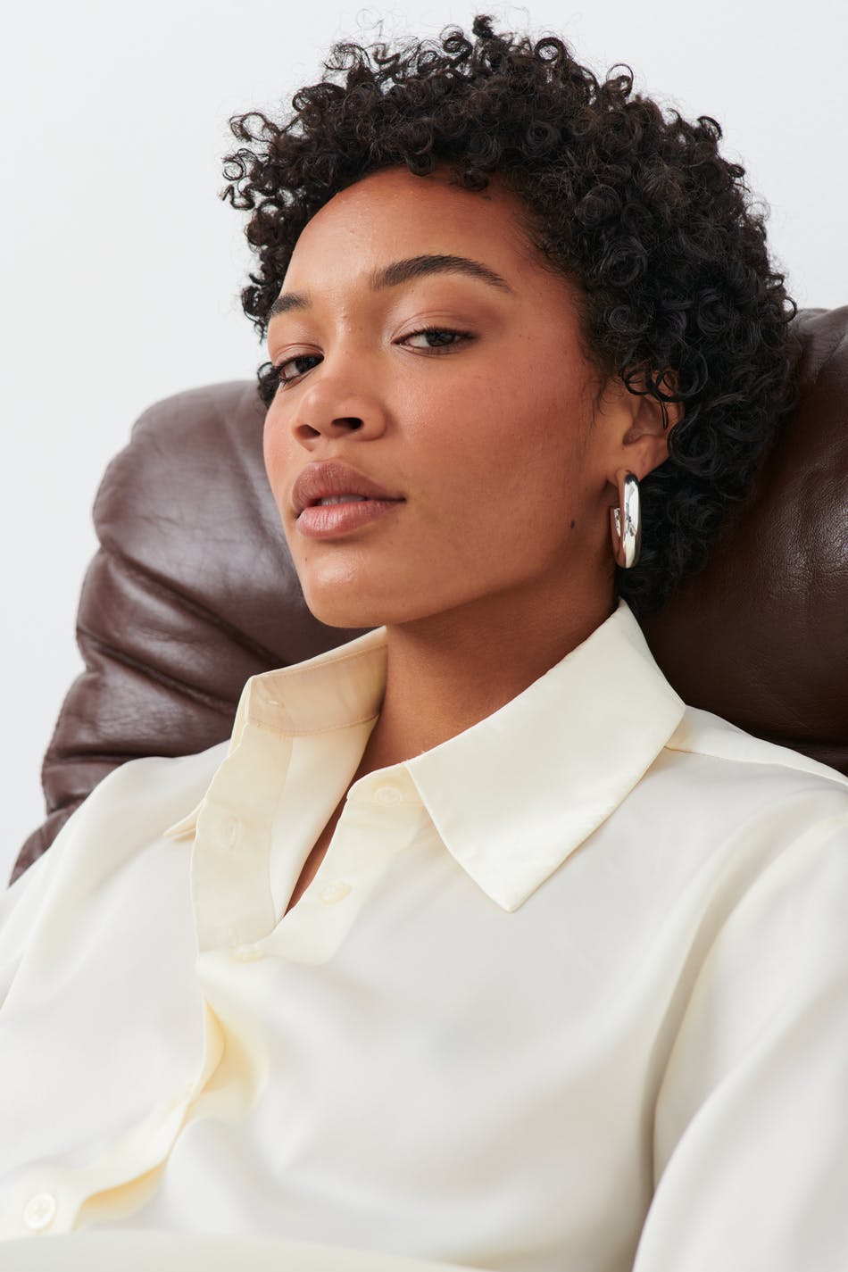 Oversized satin shirt