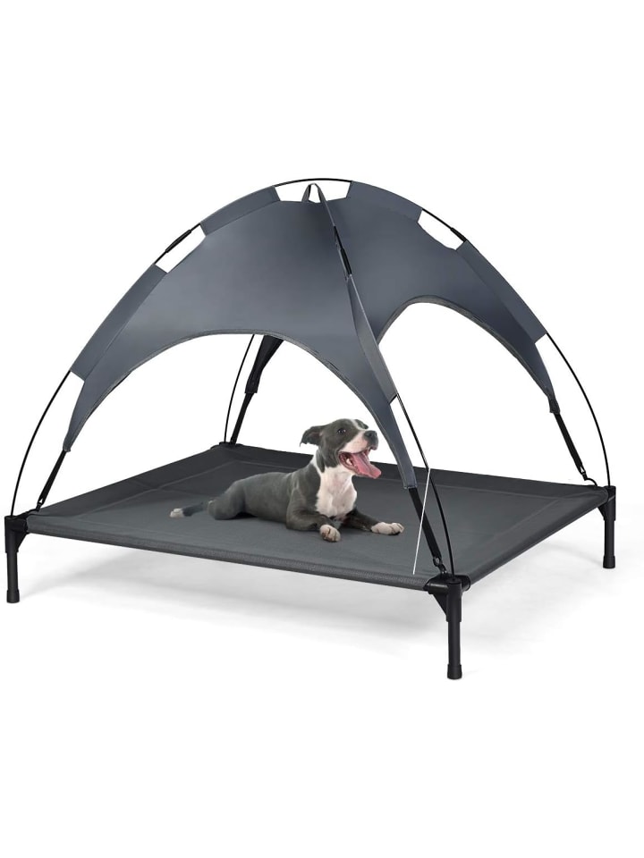COSTWAY Hundebett mit Baldachin XL in Grau günstig kaufen 105 cm