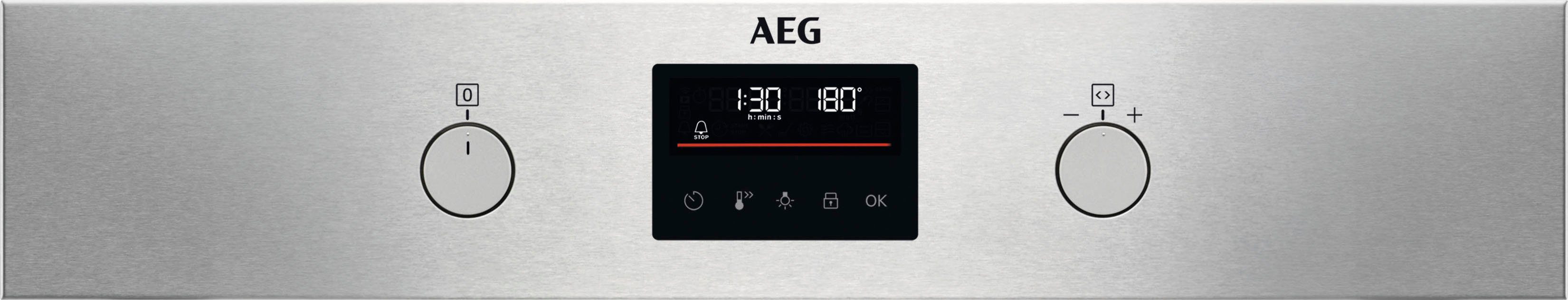 AEG Einbaubackofen 6000 BPS335061M 949 498 251, mit 1-fach-Teleskopauszug, Pyrolyse-Selbstreinigung