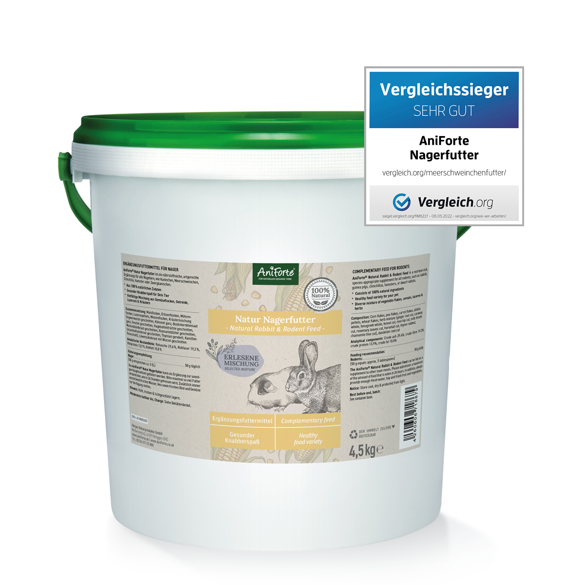 Aniforte Hauptfutter Aniforte Natur Nagerfutter 4,5kg