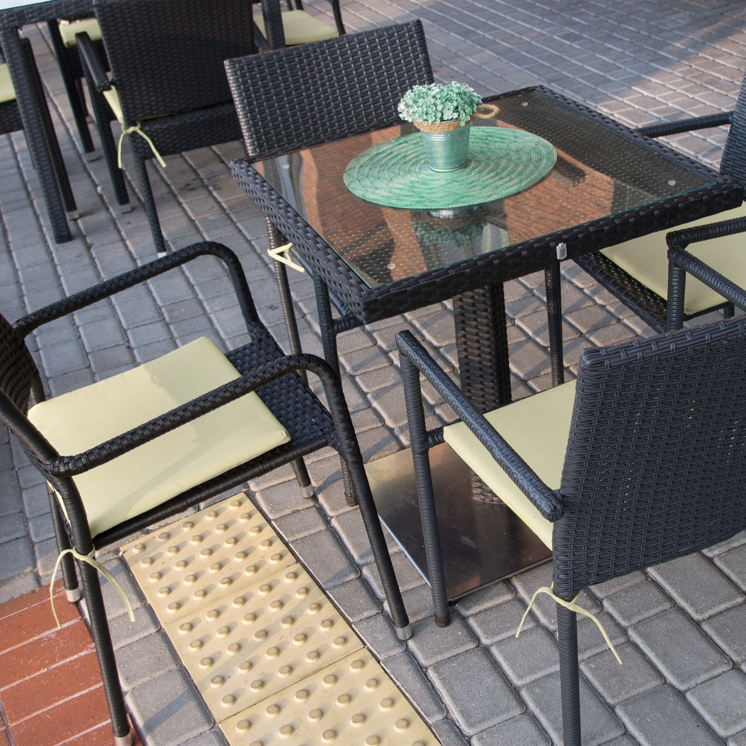relaxdays Stuhlkissen Beigefarbene Stuhlkissen 4er Set