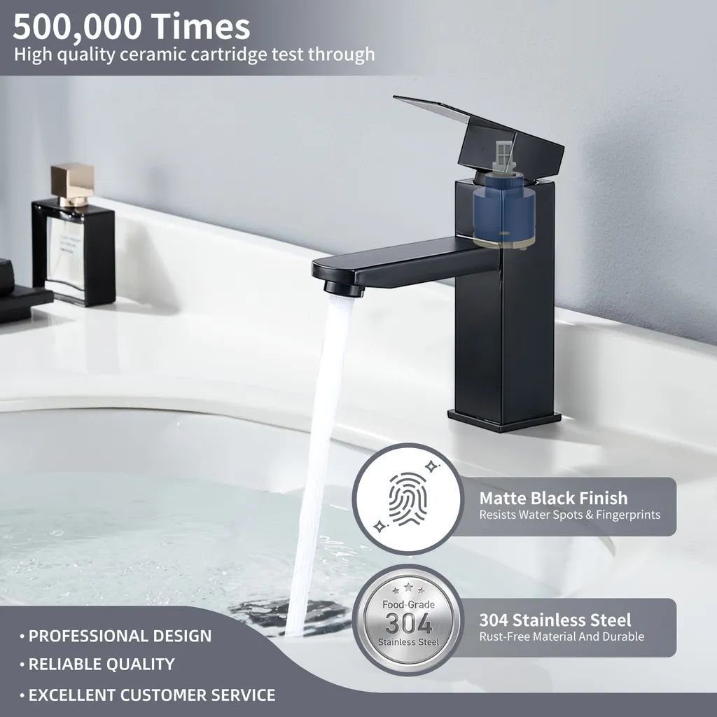 Lamon Waschtischarmatur Wasserhahn Bad Wasserfall Waschtischarmatur Einhebelmischer Kaltwasser Warmwasser Mischbatterie