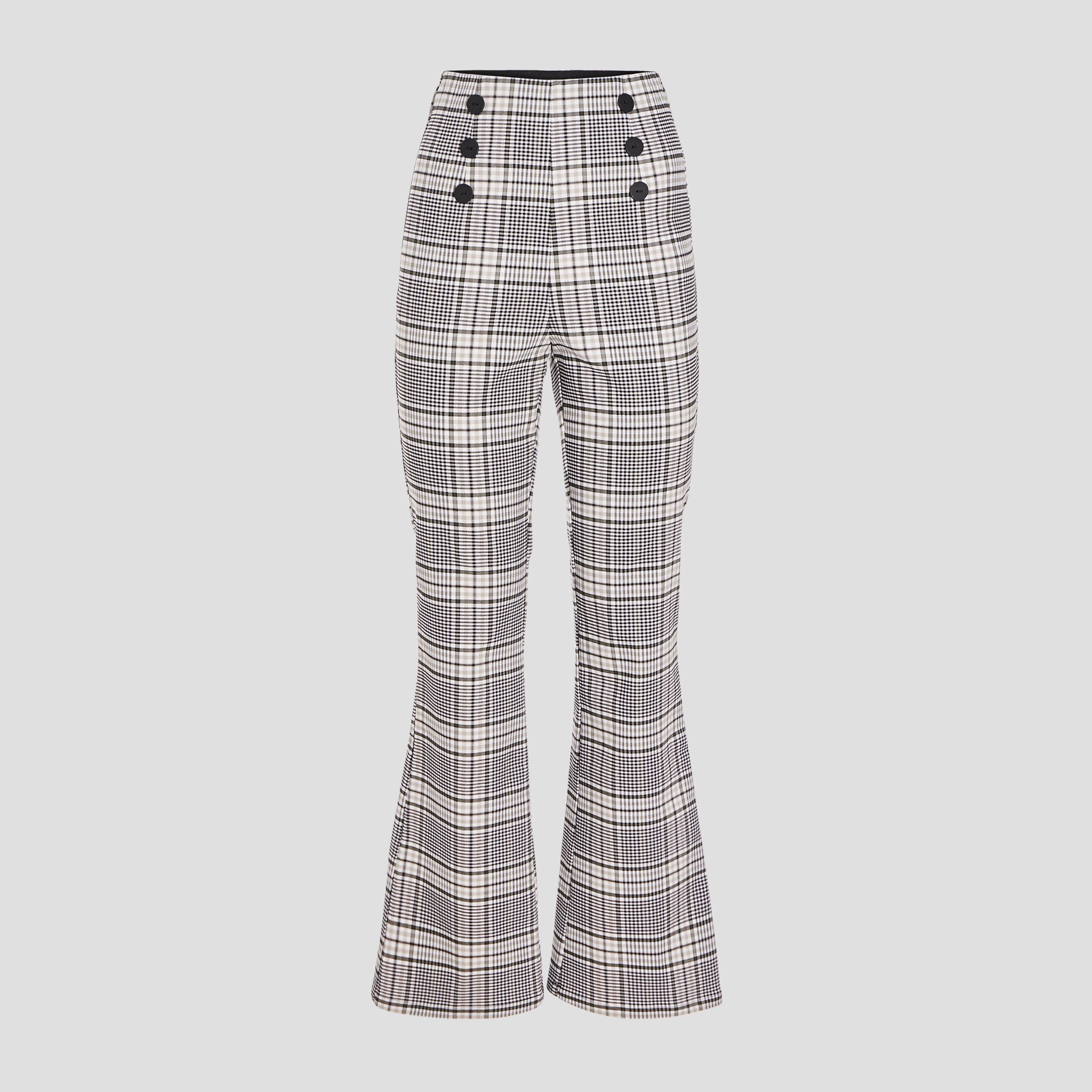 Pantalon flare taille haute blanc femme | Cache Cache