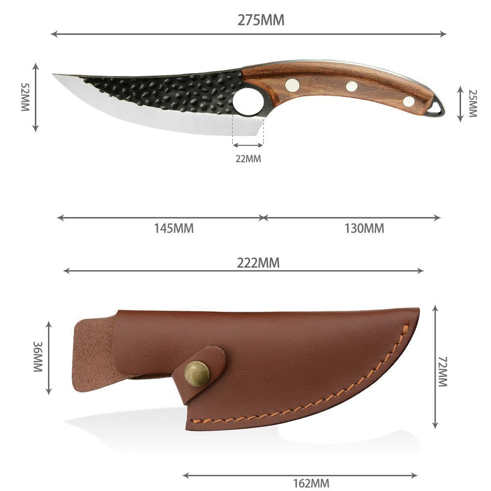 MDHAND Allzweckmesser Professionelles Küchenmesser Ausbeinmesser, 27CM