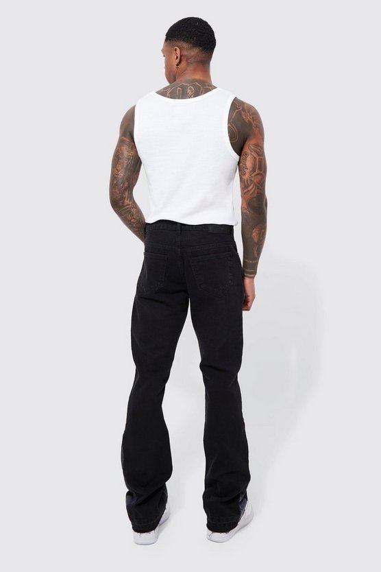 Slim-Fit Schlagjeans mit Applikation