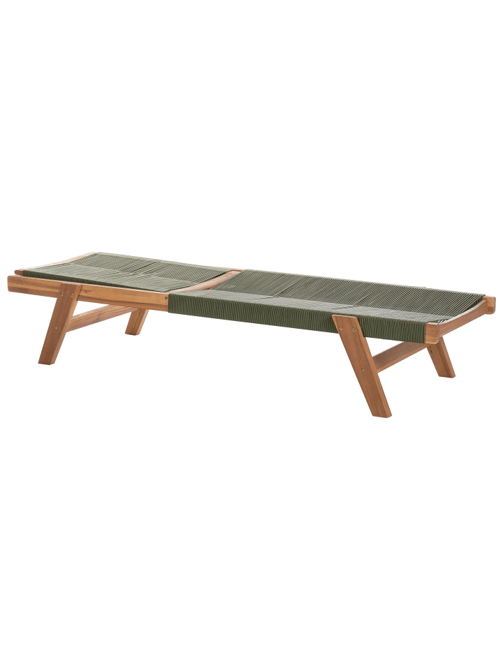 Beliani Gartenliege PROSSEDI in Grün/Heller Holzfarbton - (W) 64 x (H) 35 x (L) 190 cm günstig kaufen onesize