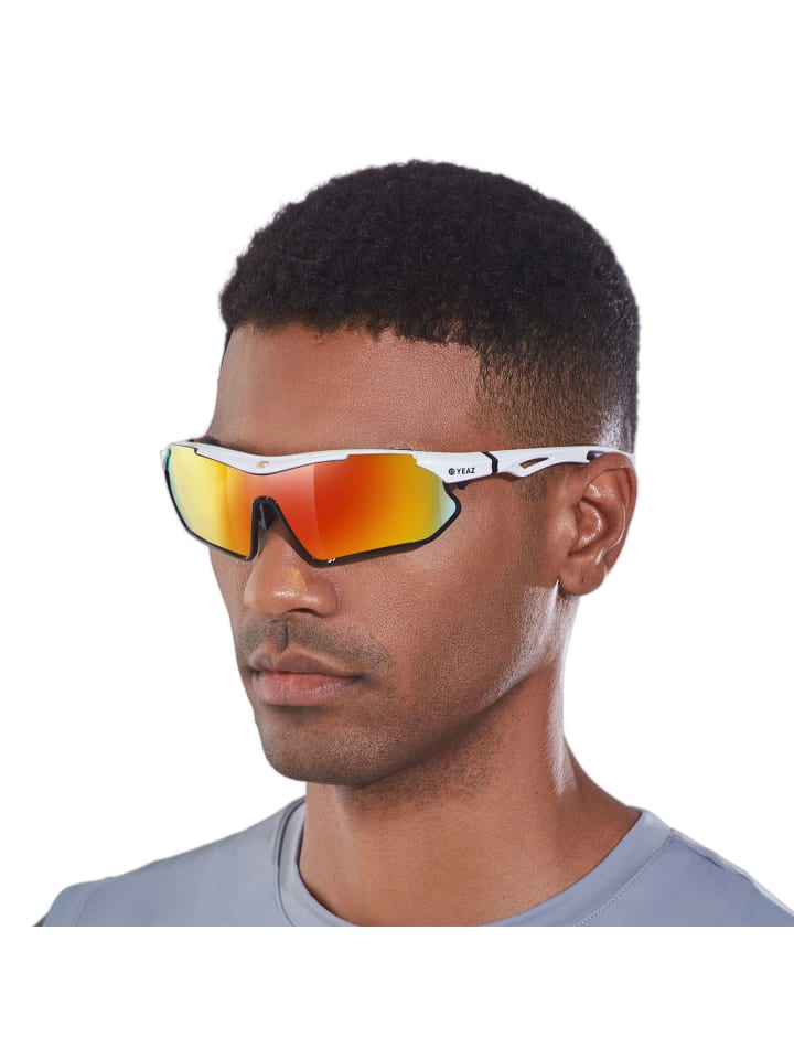 YEAZ SUNRAY Sport-Sonnenbrille weiß/schwarz/rot in weiß günstig kaufen onesize