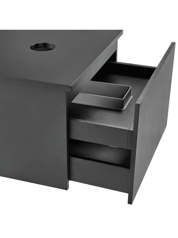 Beliani Badezimmerschrank ALZIRA in Schwarz - (W) 60 x (H) 40 x (L) 52 cm günstig kaufen onesize