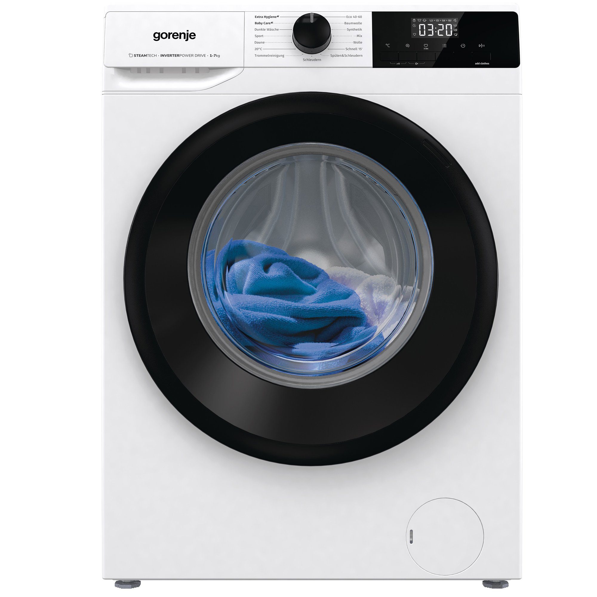 GORENJE Waschmaschine WNHEI74SAPS/DE, 7,00 kg, 1400 U/min, Inverter PowerDrive Motor, 15 Programme, Dampffunktion, AquaStop