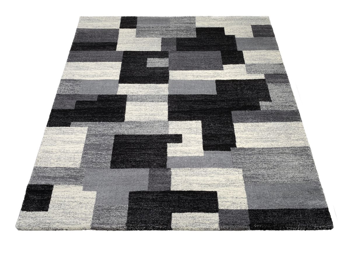 Webteppich Nara Grau-Schwarz 140 x 200 cm