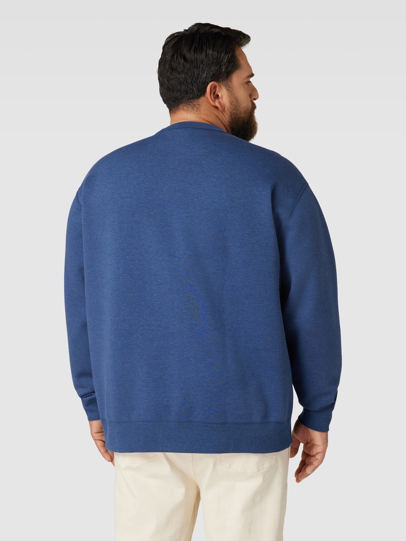 PLUS SIZE Sweatshirt mit Logo-Stitching in blau meliert