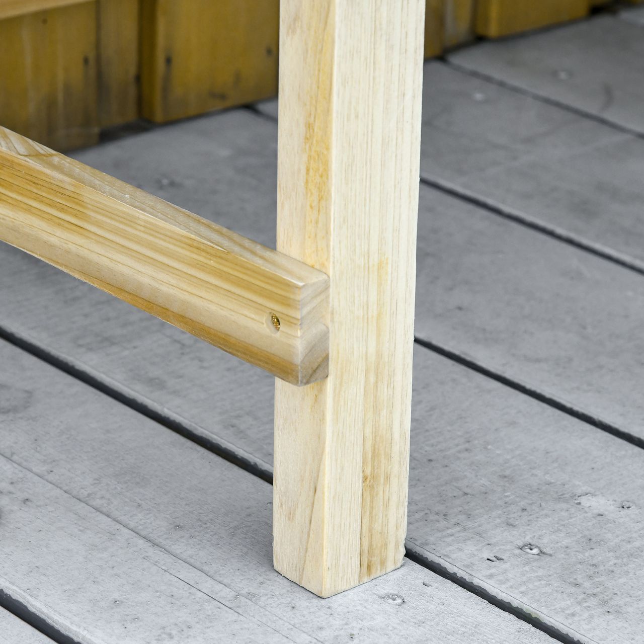 Outsunny Hochbeet Holz Pflanzkasten mit Bewässerungssystem Vliesstoff Blumenkasten Blumentopf Kräuterbeet Natur 121 x 91 x 81 cm