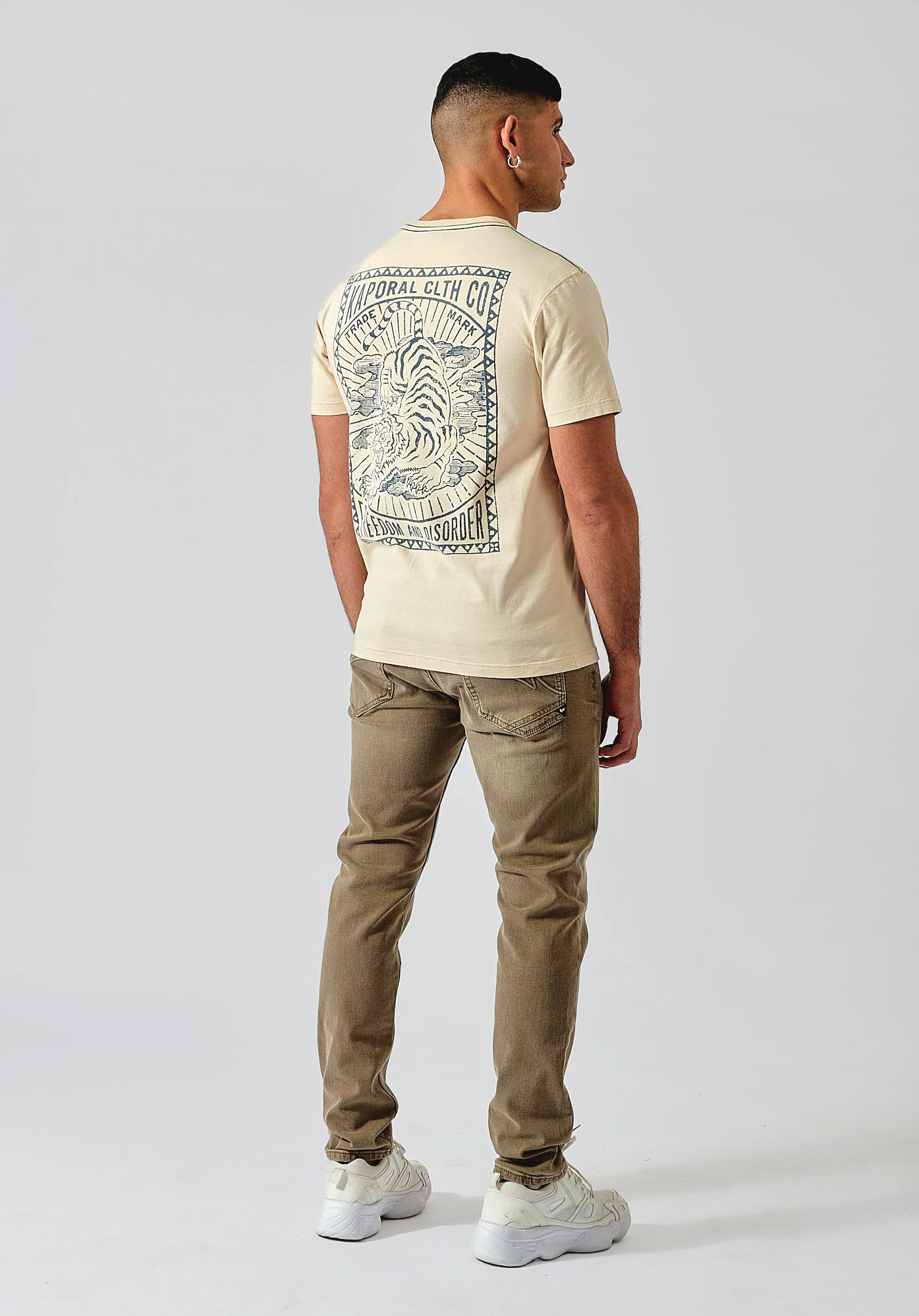 BUCK   T-shirt beige homme 100% coton