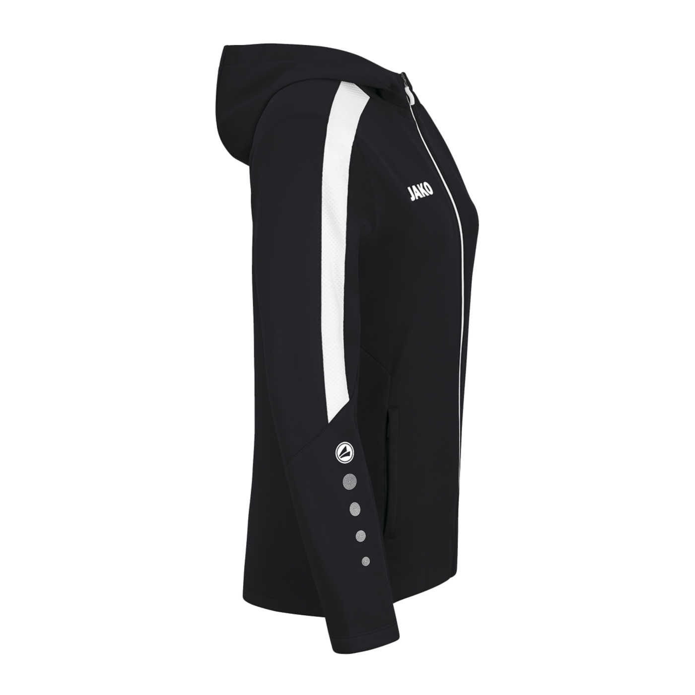 JAKO Power Kapuzenjacke Damen Schwarz Weiss F800