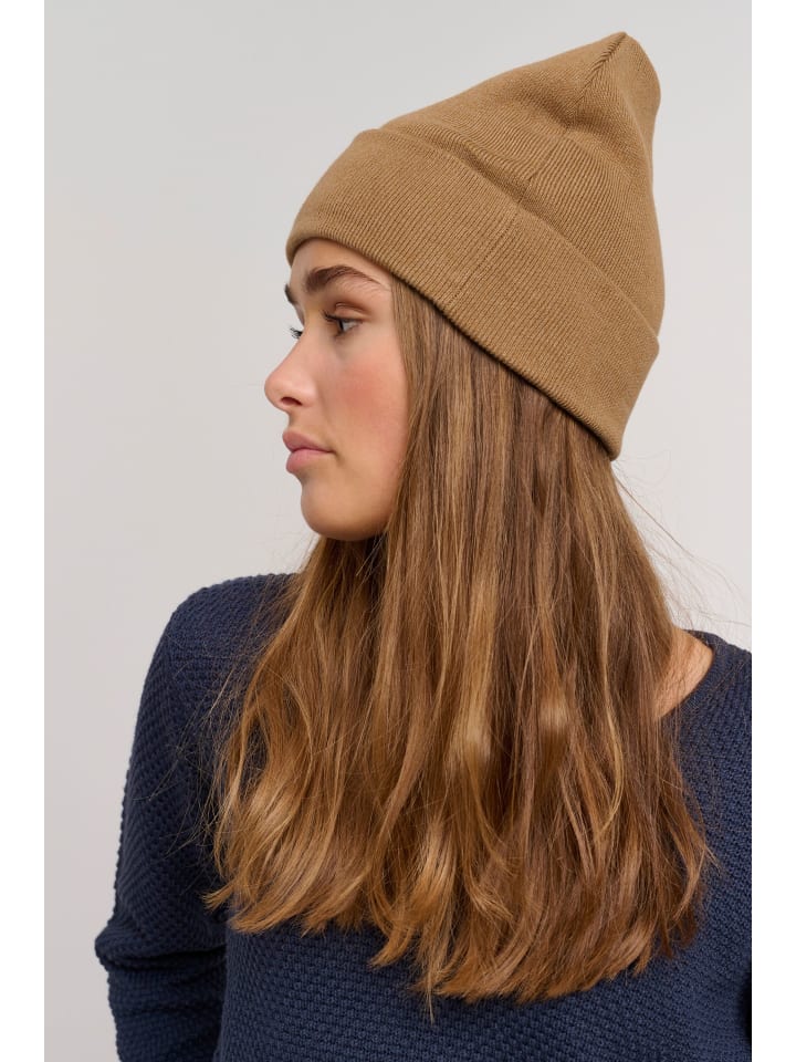 Oxmo Beanie OXBiene 21300548-ME Strickmütze mit Logobadge in Braun günstig kaufen onesize