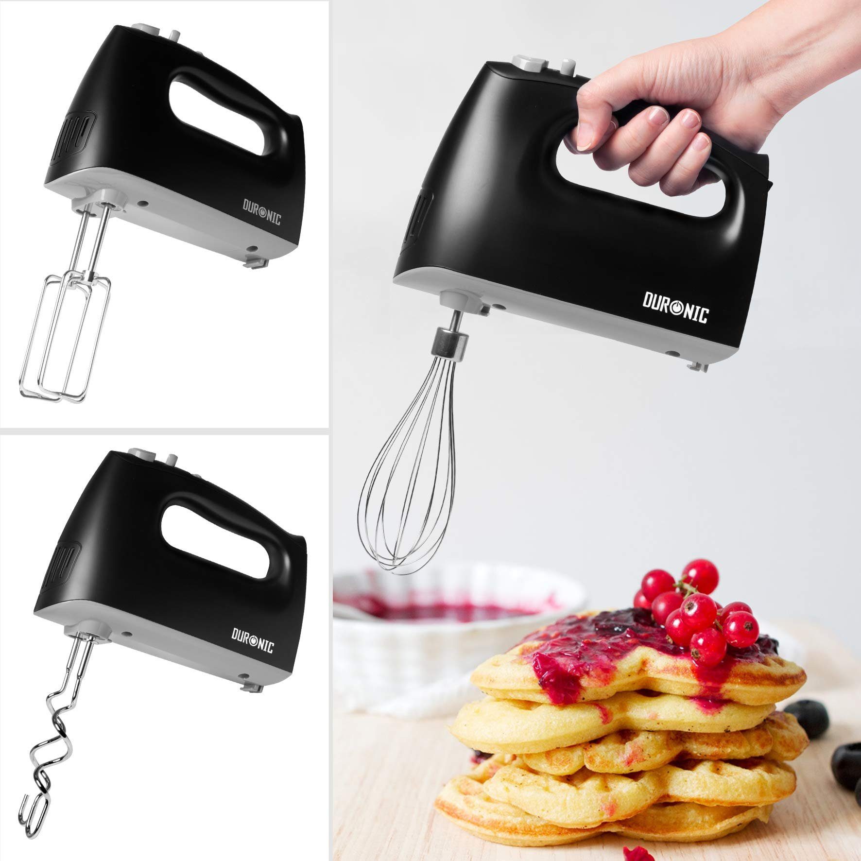 Duronic Handmixer, Duroni HM4BK Handrührer, Mixer mit 400W