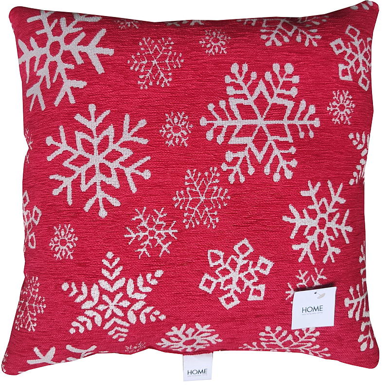 Home Pute 45x45 cm rød Snowflake