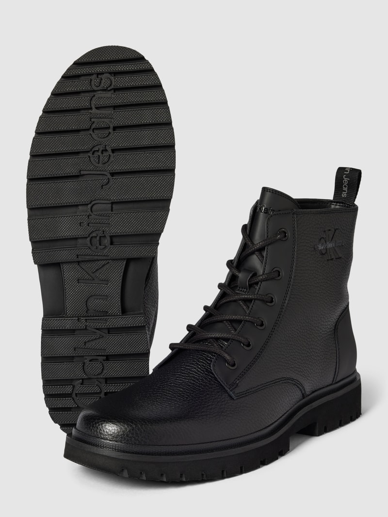 Ankle Boots mit Label-Detail Modell 'EVA' in schwarz