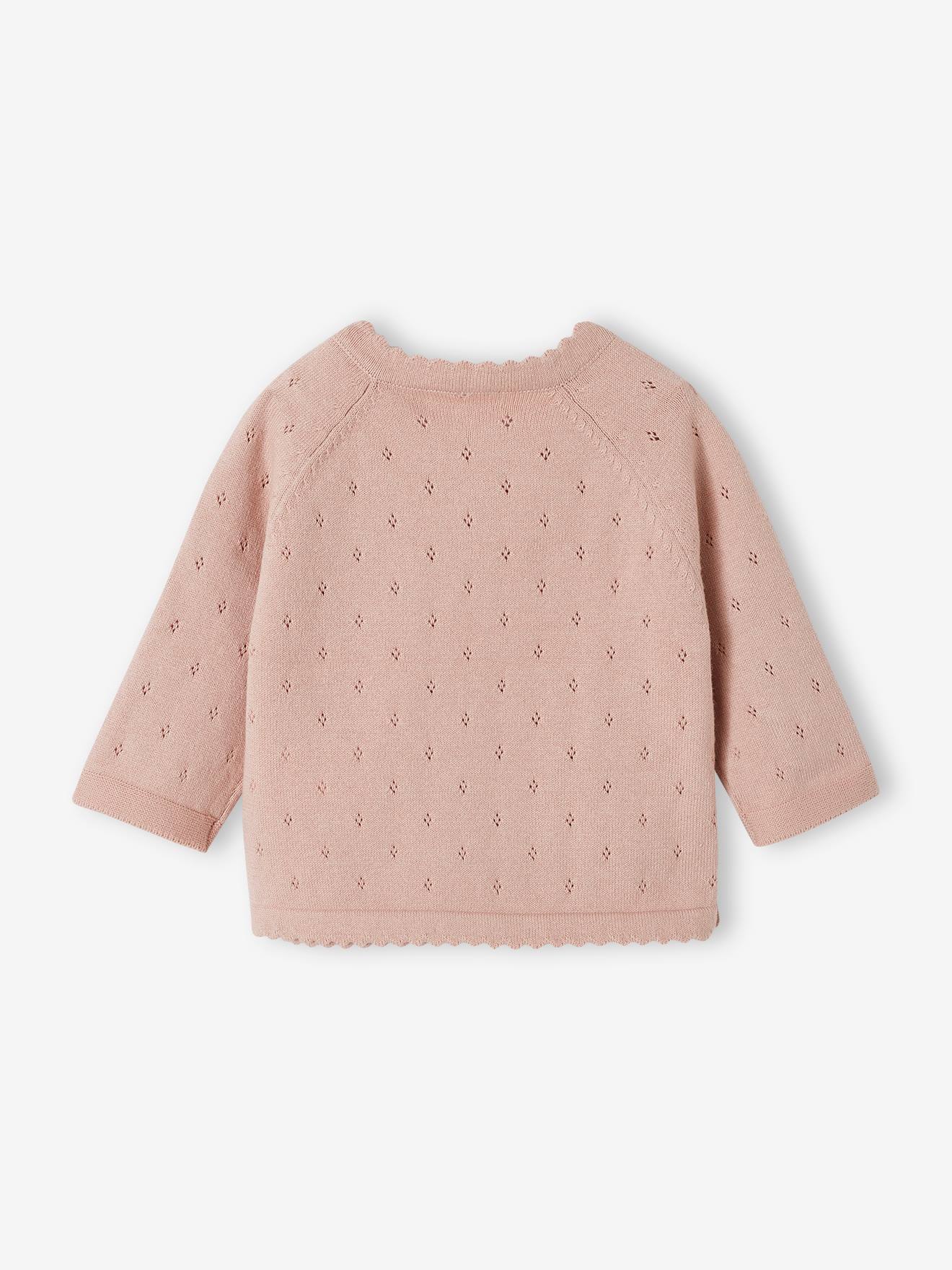 Vertbaudet Baby Strickjacke aus Ajourstrick - malve