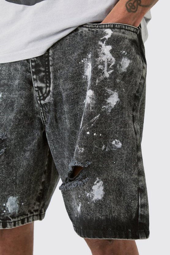 Tall lockere Shorts mit Farbspritzern