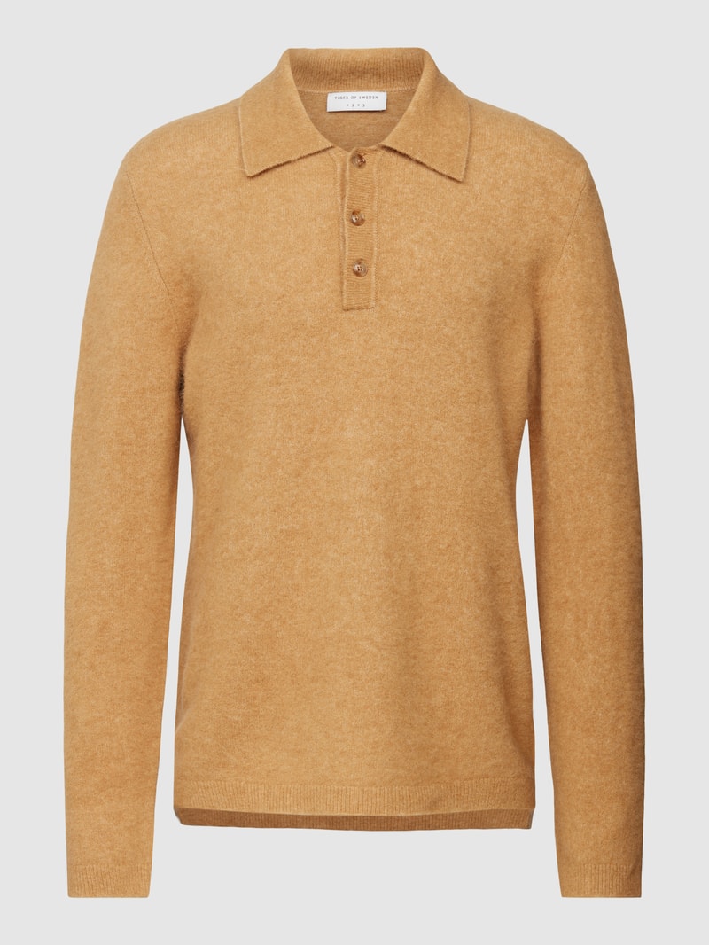 Strickpullover mit Umlegekragen Modell 'Taylen' in beige