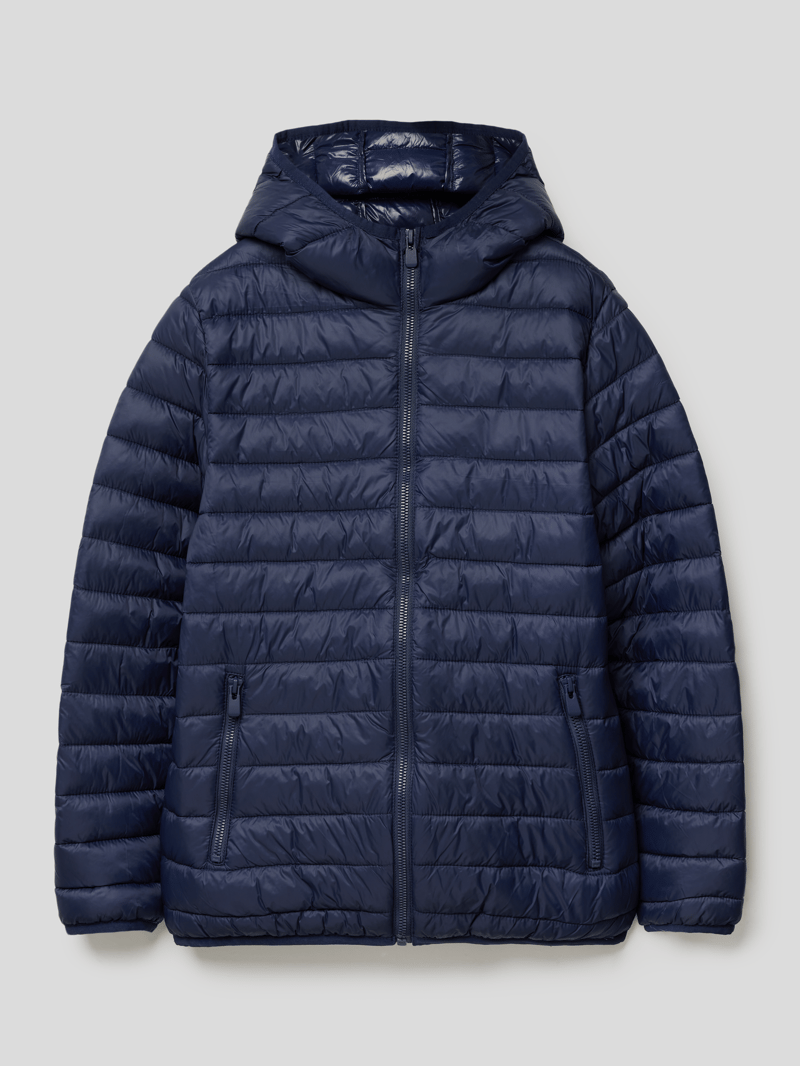 Steppjacke mit Kapuze in marineblau