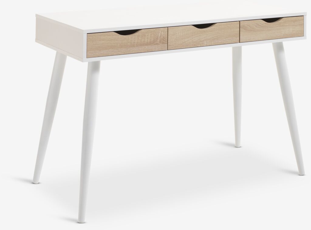 PLOVSVAD skrivebord 50x110 lys eik/hvit