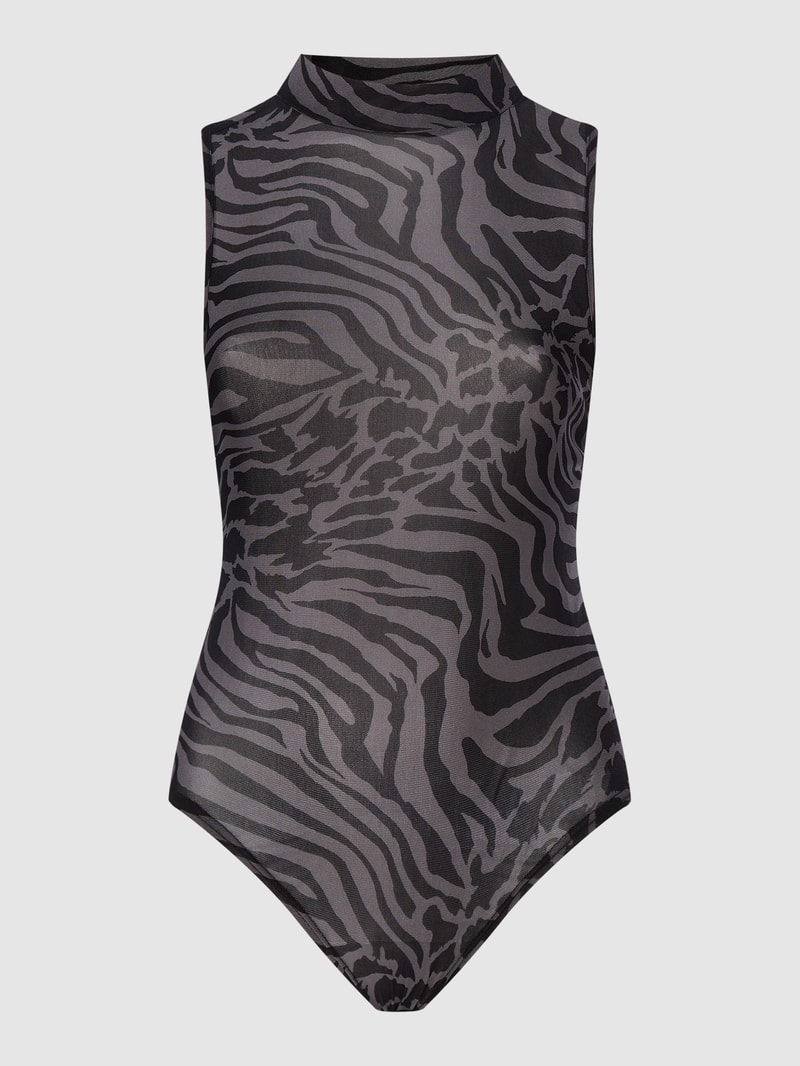 Body mit floralem Allover-Muster Modell 'Ladies' in schwarz