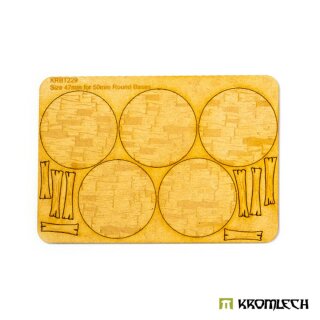 Wooden Planks 50 mm Round Base Toppers  (47mm) (5)