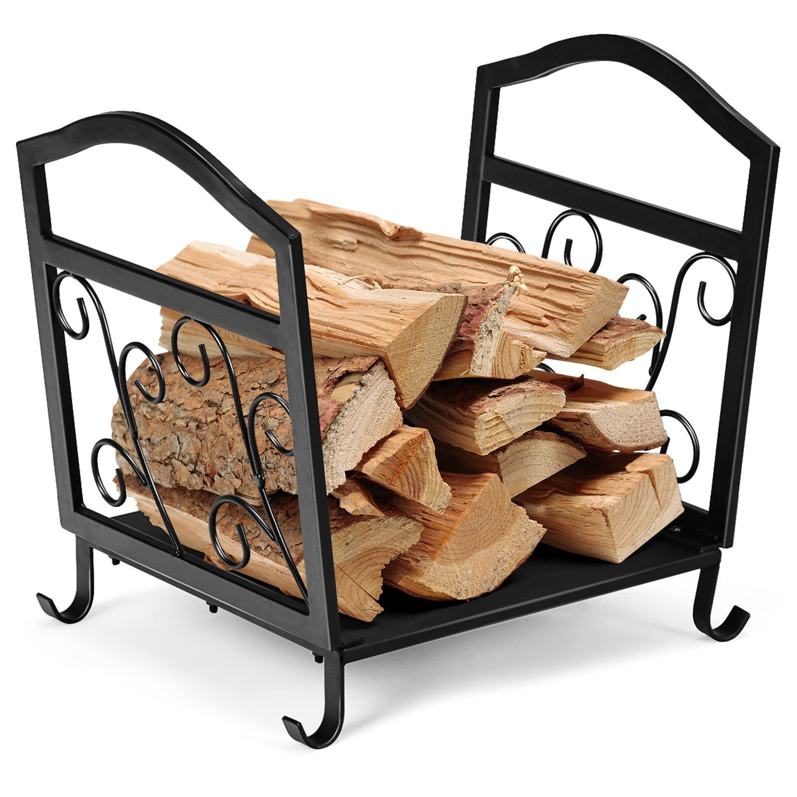 COSTWAY Kaminholzregal, BxTxH:32,5x43x40 cm, mit Sockel & Griffen, bis 60kg