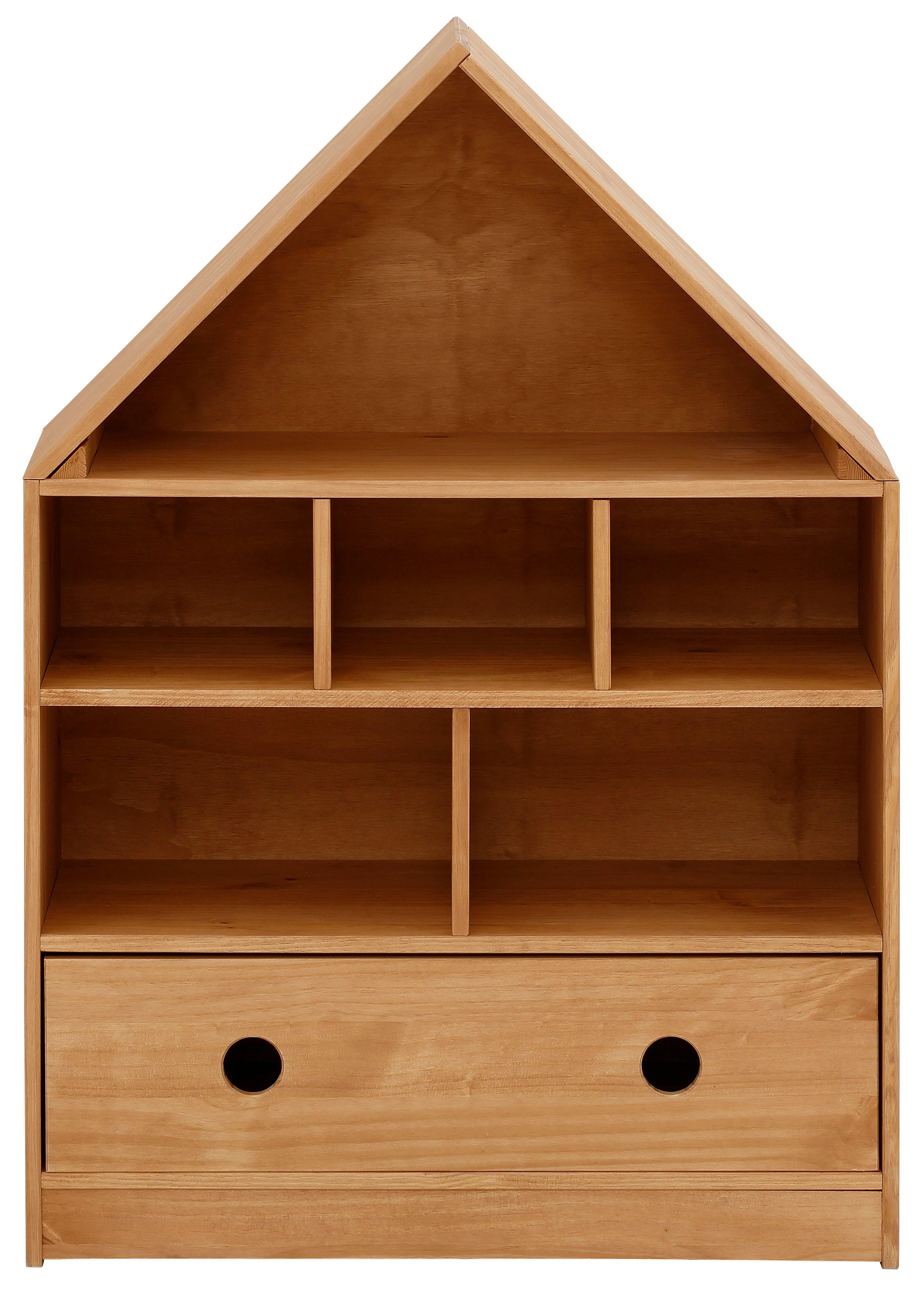 Lüttenhütt Kinderregal Alpi, 1-tlg., Stauraumregal aus Kiefernholz, verschiedene Farbvarianten, Breite 75cm