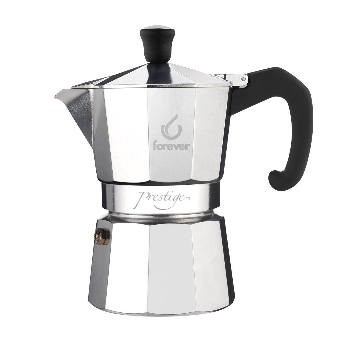 Kelomat Espressokocher Forever Espressokocher Miss Moka Prestige Induktion 3 Tassen Aluminium