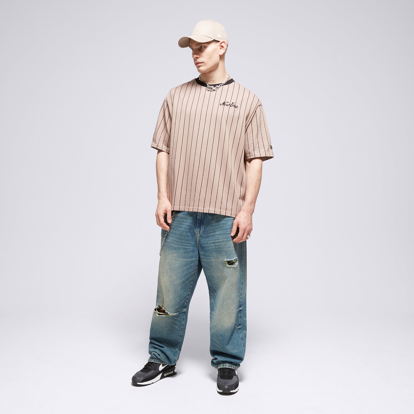 NEW ERA T-SHIRT NE PINSTRIPE OS NONE Braun