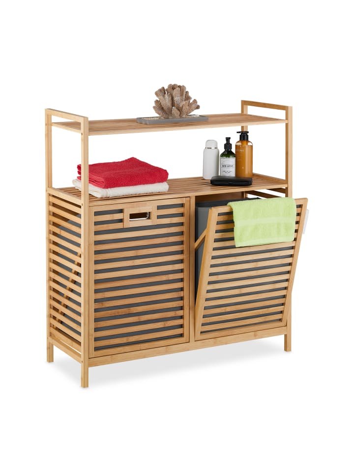 relaxdays Wäschekorb in Natur - (B)88 x (H)95 x (T)33 cm günstig kaufen onesize