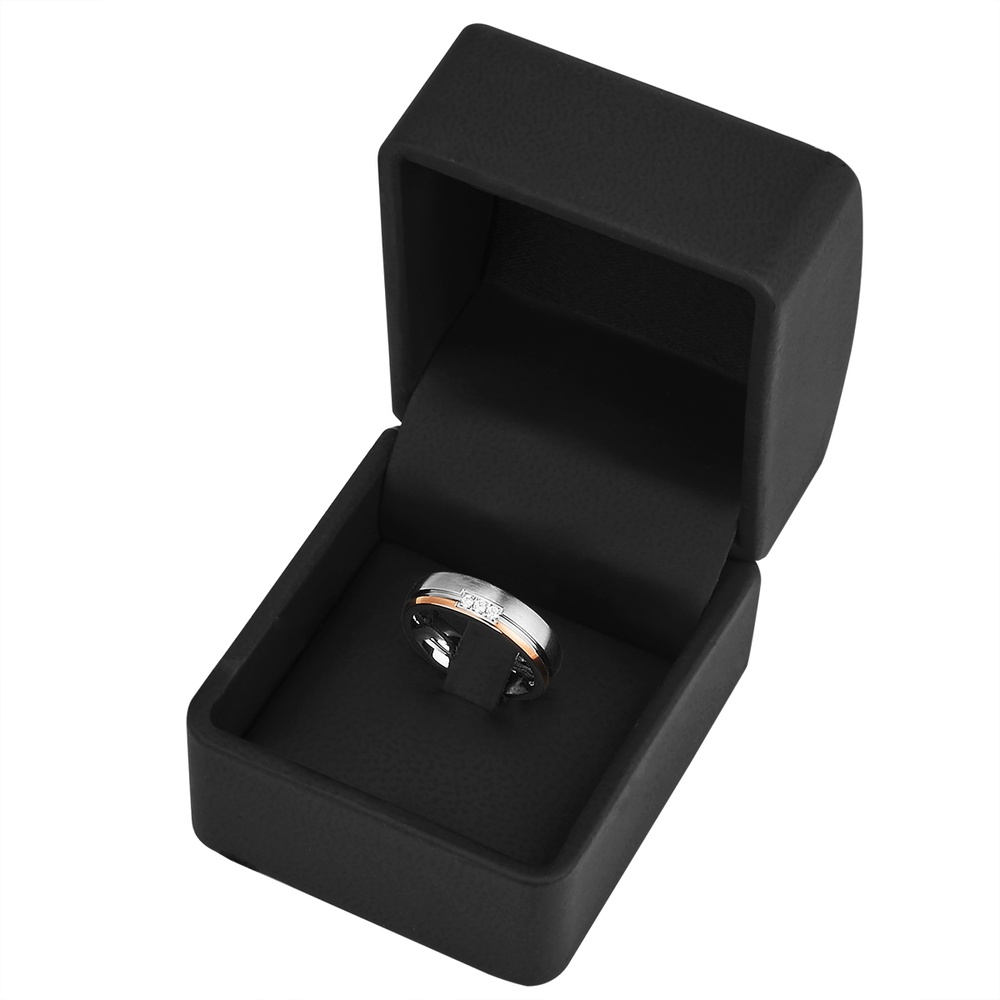 Trilani Bague en acier inoxydé Acier inoxydable Oxyde de zirconium (CZ) en Argent Bague