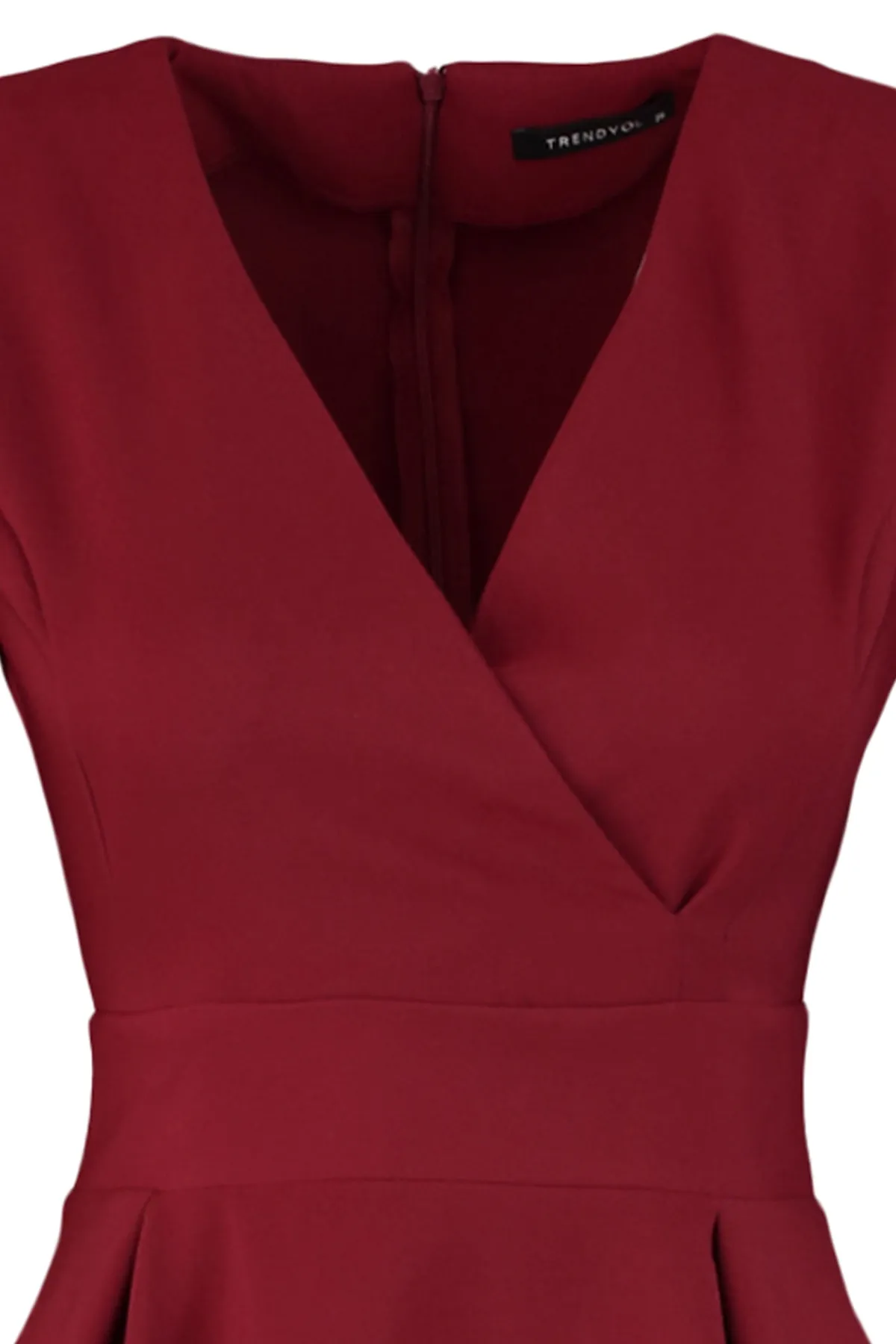 Trendyol Collection  Burgunderfarbenes, gewebtes, zweireihiges, gewebtes Kleid mit Kragen TWOSS20EL1639