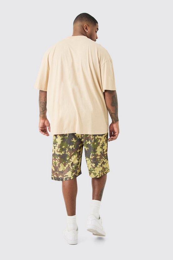 Plus Oversize T-Shirt mit Bm Moto Racing Print