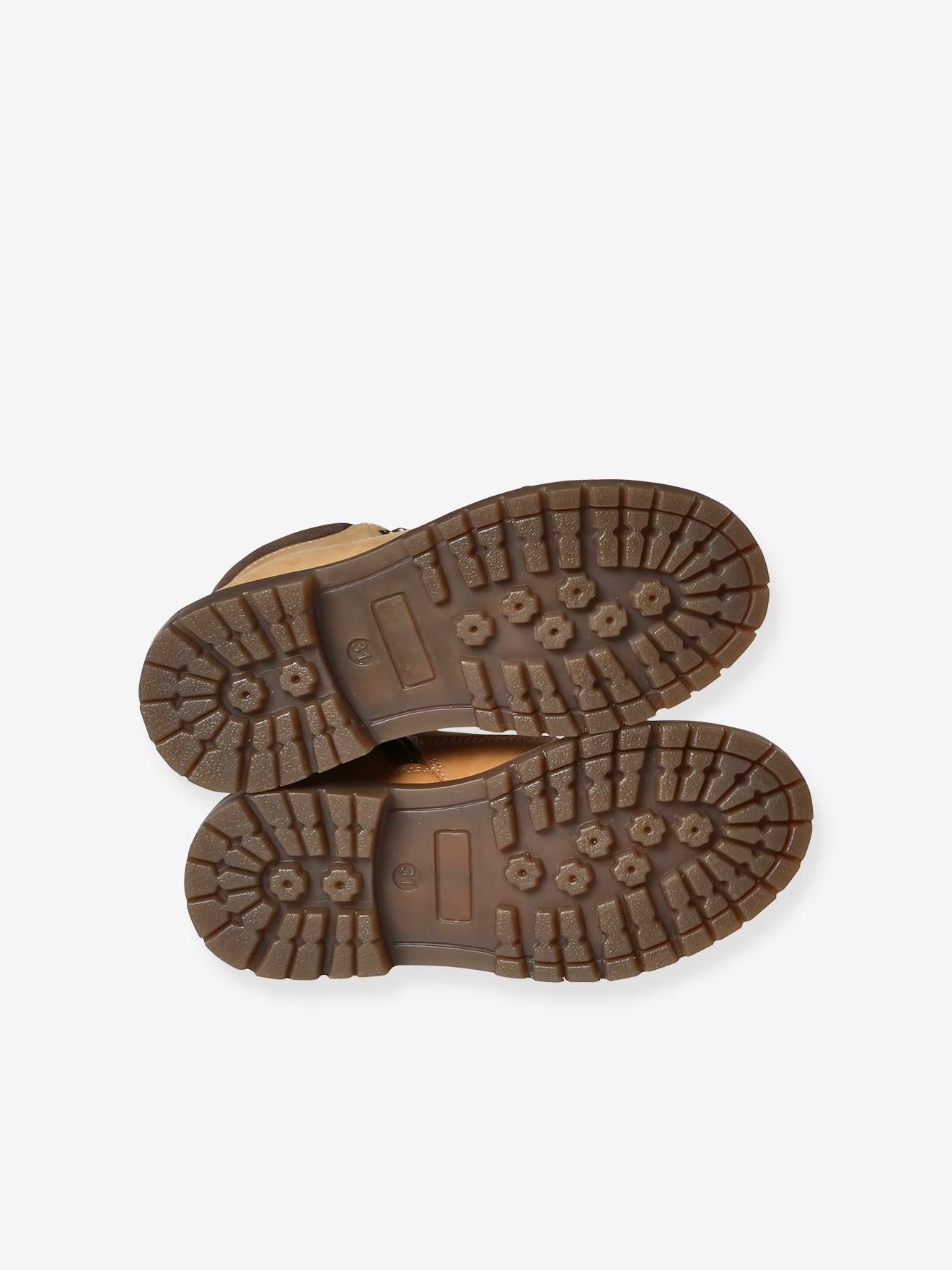 Vertbaudet Kinder Schnürboots mit Profilsohle - camel