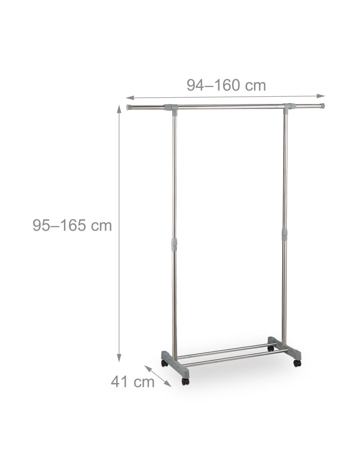 relaxdays Kleiderständer Verstellbar in Silber - (H)95-165 cm günstig kaufen onesize