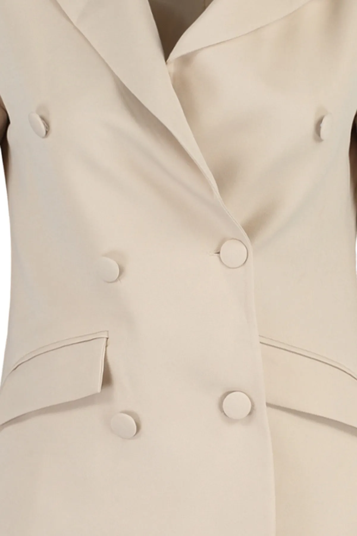 Trendyol Collection  Gewebte Blazerjacke mit normalem Futter in Stein TWOSS21CE0137